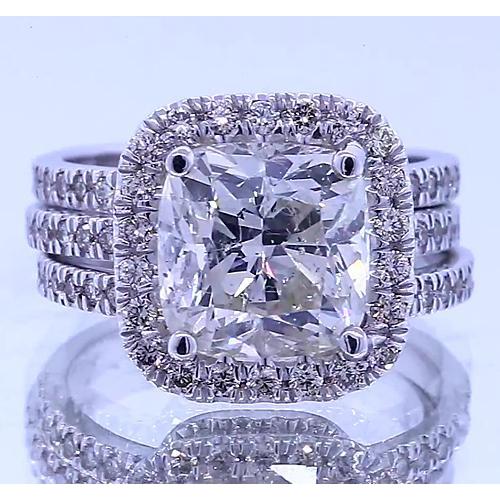 natural round diamond 4.50ct ring front view