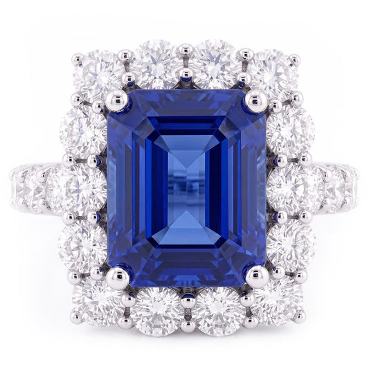 Vintage Type Blue Sapphire Halo Ring