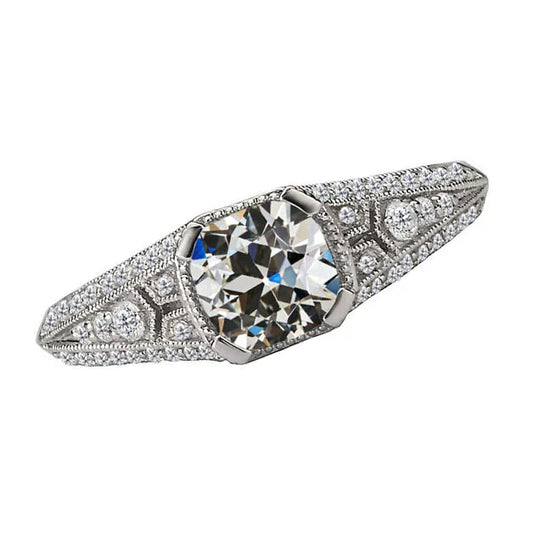 Genuine Diamond Anniversary Ring 4 ct 14 Karat White Gold – main view