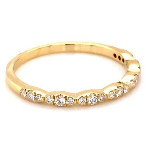 Wedding Anniversary Band 0.50 Carats Round Natural Diamond Yellow Gold 14K2