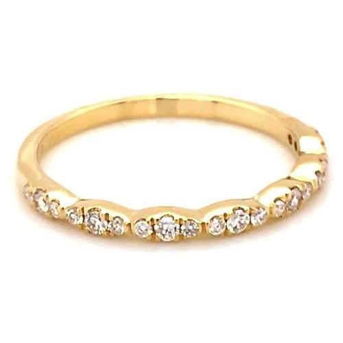 Wedding Anniversary Band 0.50 Carats Round Natural Diamond Yellow Gold 14K3