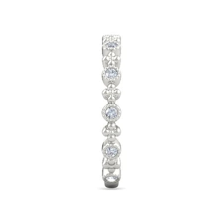 Wedding Band Real Diamond 0.55 Carats Antique Style 14K White Gold Jewelry