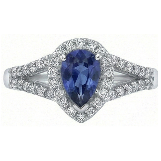 natural round sapphire 2.50ct ring side angle