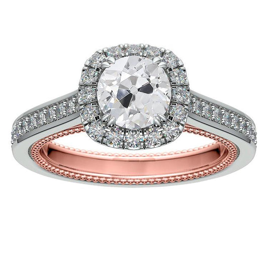 natural round diamond 3.75ct ring front view
