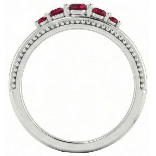 Wedding Ring Burma Ruby 1.10 Carats Antique Style Jewellery New