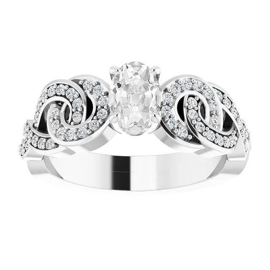 natural round diamond 6ct ring front view
