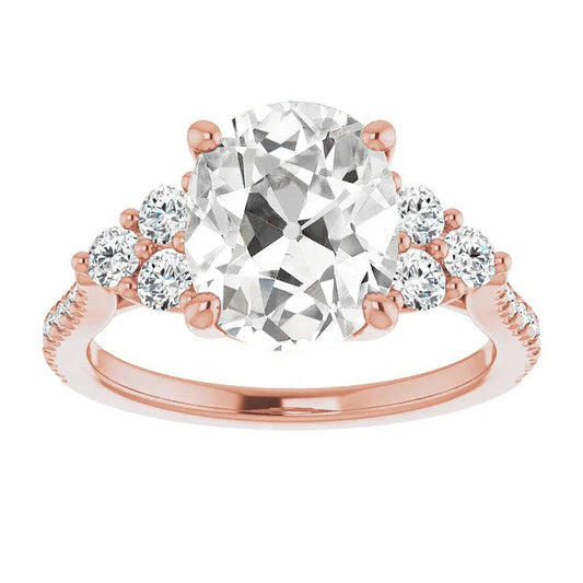 natural round diamond 7.75ct ring front view