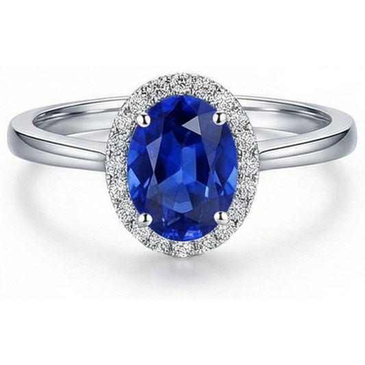 White Gold 14K 2.30 Ct Ceylon Sapphire Natural Earth Mined DIAMOND ( NOT LAB GROWN )s Ring New