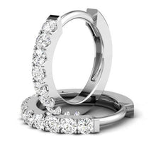 White Gold 14K 3.20 Carats Genuine Round Cut Diamonds Ladies Hoop Earrings