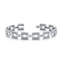 White Gold 14K 5.20 Carats Gorgeous Small Real Diamonds Mens Link