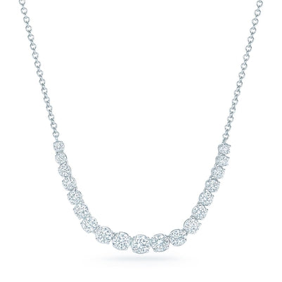White Gold 14K Brilliant Cut 11.00 Carats Real Diamonds Women Necklace