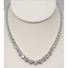 White Gold 14K F Vvs1 Round Cut 18.00 Carats Diamonds Lady Necklace