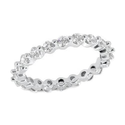White Gold 14K Jewelry Round Cut 1 Ct. Real Diamond Engagement Band Ring