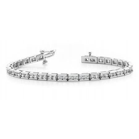 White Gold 14K Ladies 6.40 Carats Round Natural Earth Mined Diamonds Tennis Bracelet New