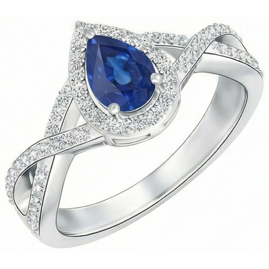 natural round sapphire 4.90ct ring side angle