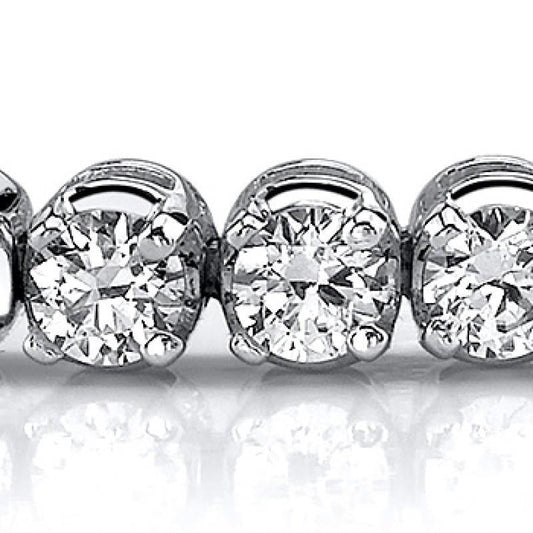 White Gold 14K Prong Natural Diamonds Basic Tennis Bracelet