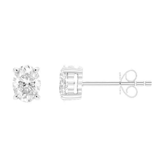 natural oval diamond 3.50ct earring front view