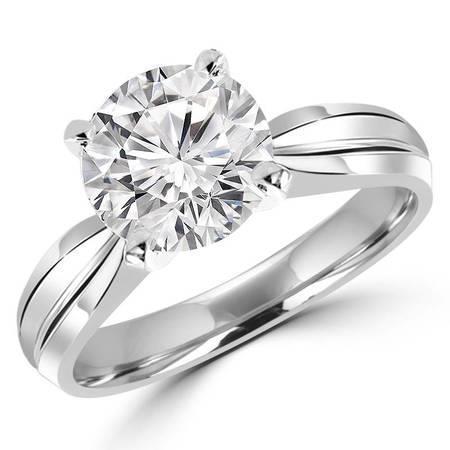 natural round diamond 1ct ring front view