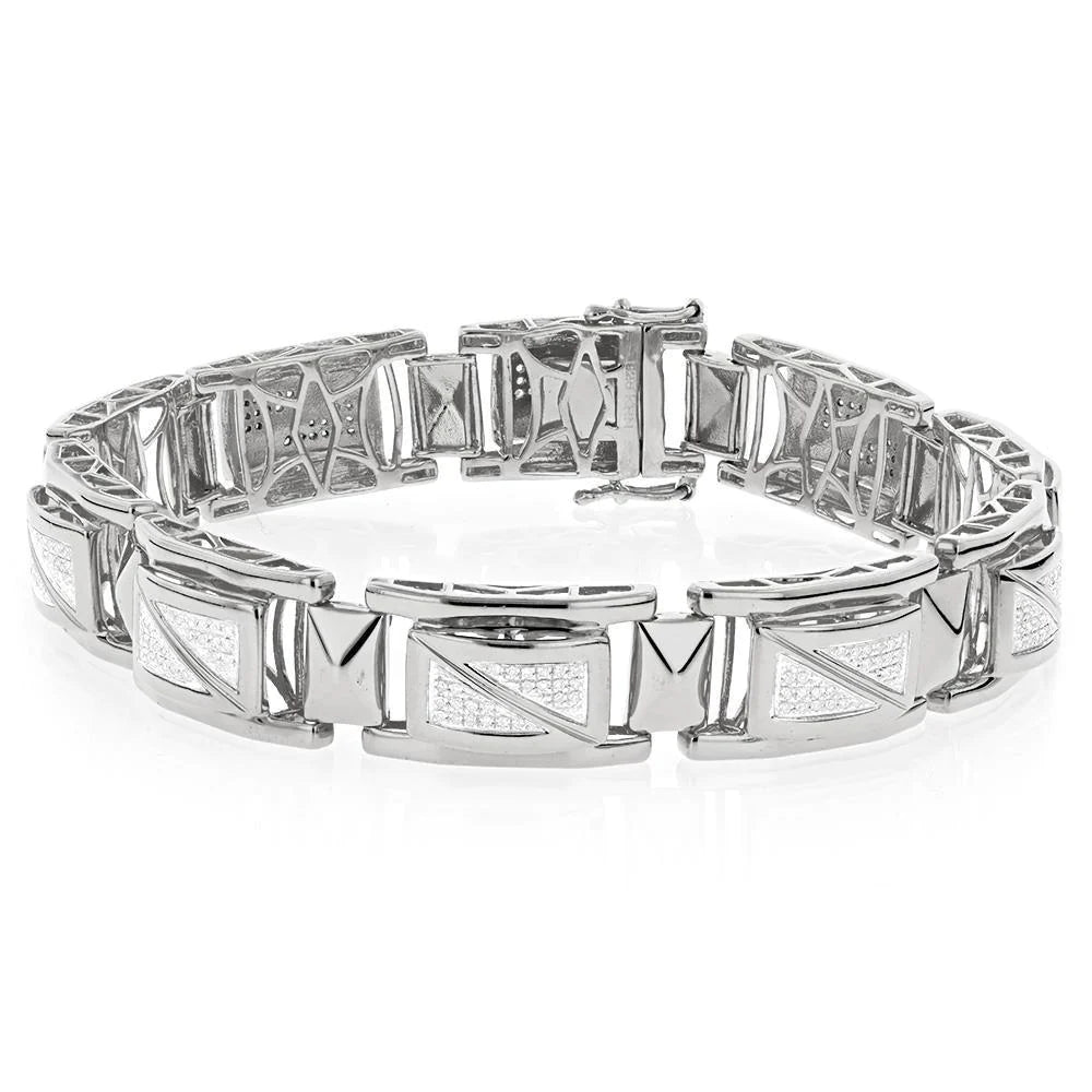 Mens white hot sale gold bracelet