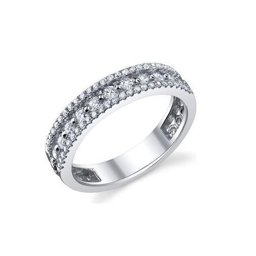 White Gold 14K Wedding Band Natural 4.00 Carat Round Cut Diamonds New