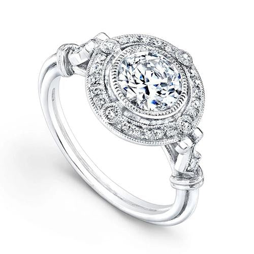 natural round diamond 3.75ct ring front view