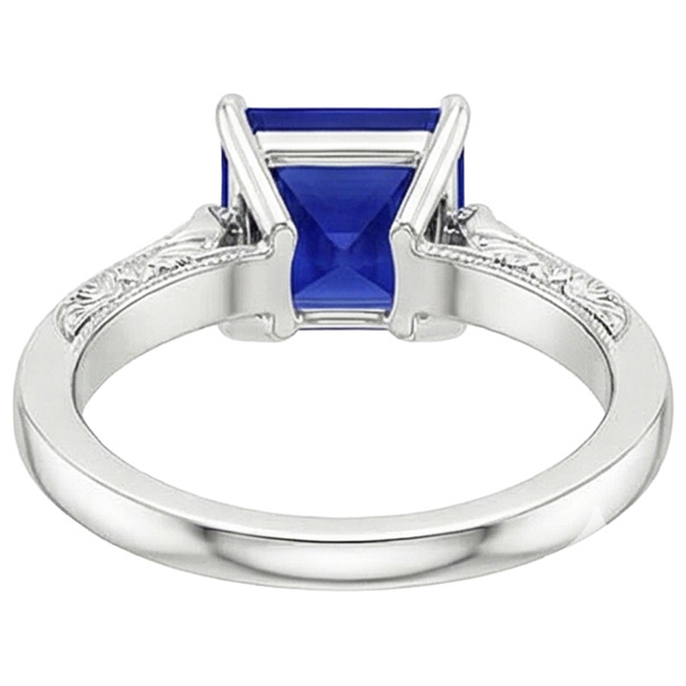 natural round sapphire 5.25ct ring side angle