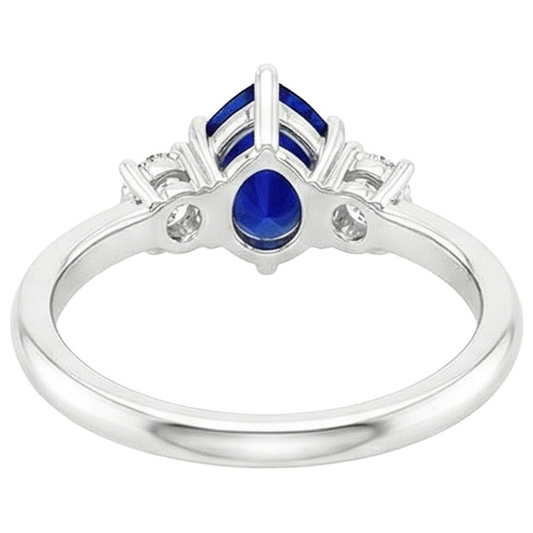 natural round sapphire 3.50ct ring side angle