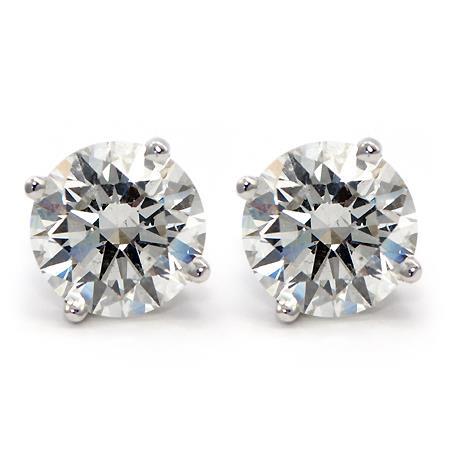 White Gold 4 Ct Real Diamond Earrings