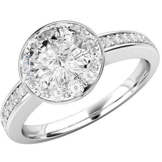 natural round diamond 4.20ct ring front view