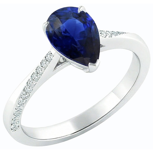 natural round sapphire 2.50ct ring side angle