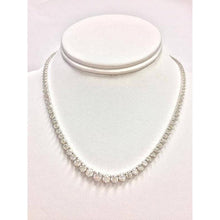 White Gold F Vvs1 Round 12.00 Carats Real Diamonds Lady Necklace