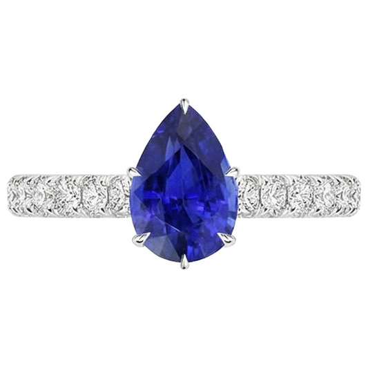 natural round sapphire 5.50ct ring profile view