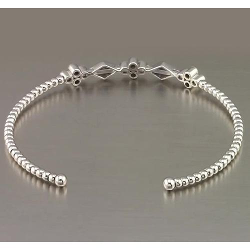 White Gold Genuine Diamond Bangle Bezel Set 1.50 Carats Women Jewelry3