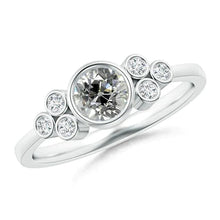 White Gold Genuine Diamond Bubble Ring Round Bezel Old Cut Jewelry 2.10 Carats