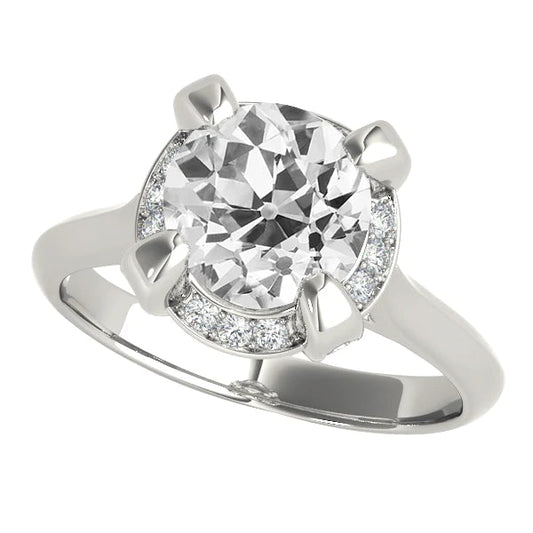 natural round diamond 5ct ring front view