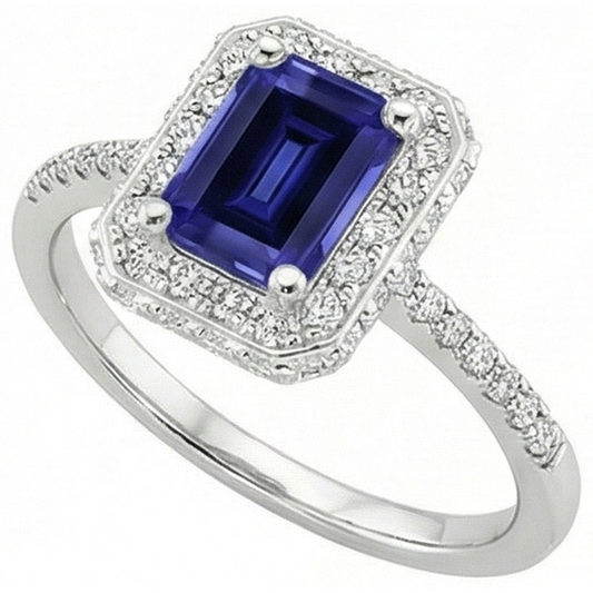 natural emerald sapphire 4.25ct ring side angle