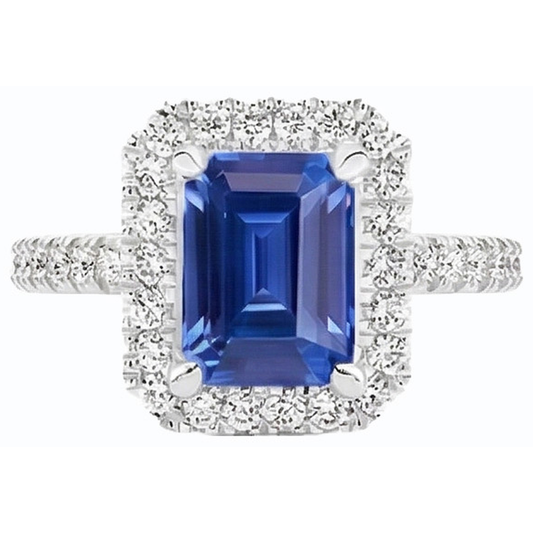 natural emerald sapphire 3.50ct ring side angle