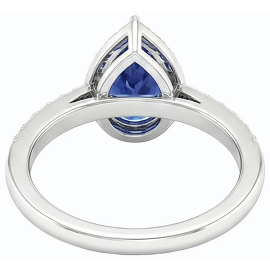 natural round sapphire 3ct ring side angle