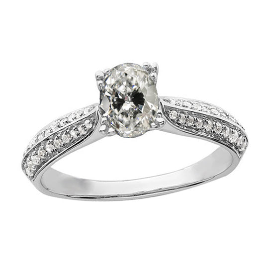 natural round diamond 4ct ring front view