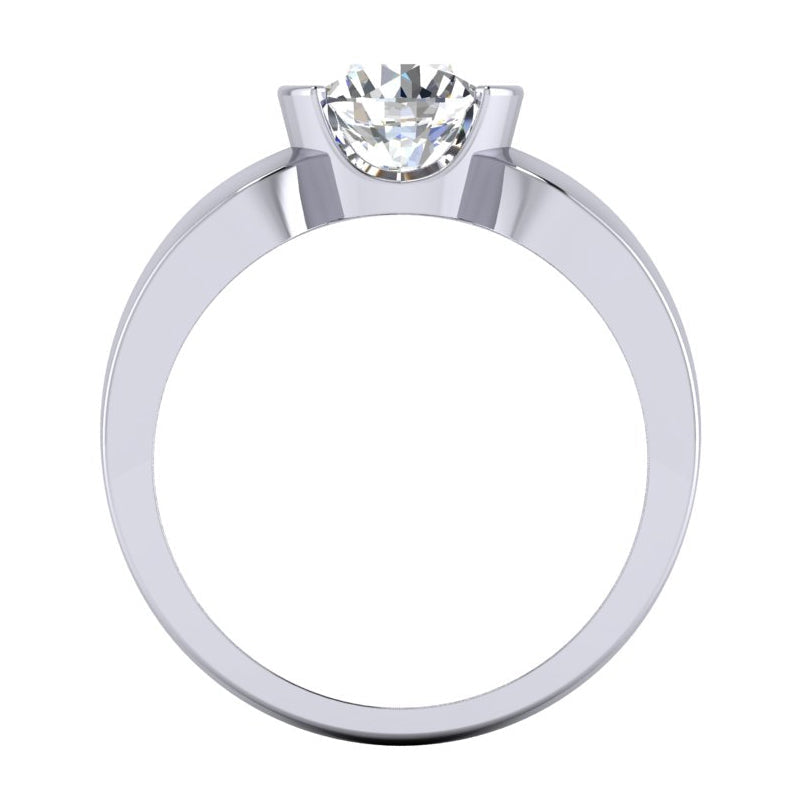 White Gold Men's Natural Solitaire Ring Round 1.75 Carats