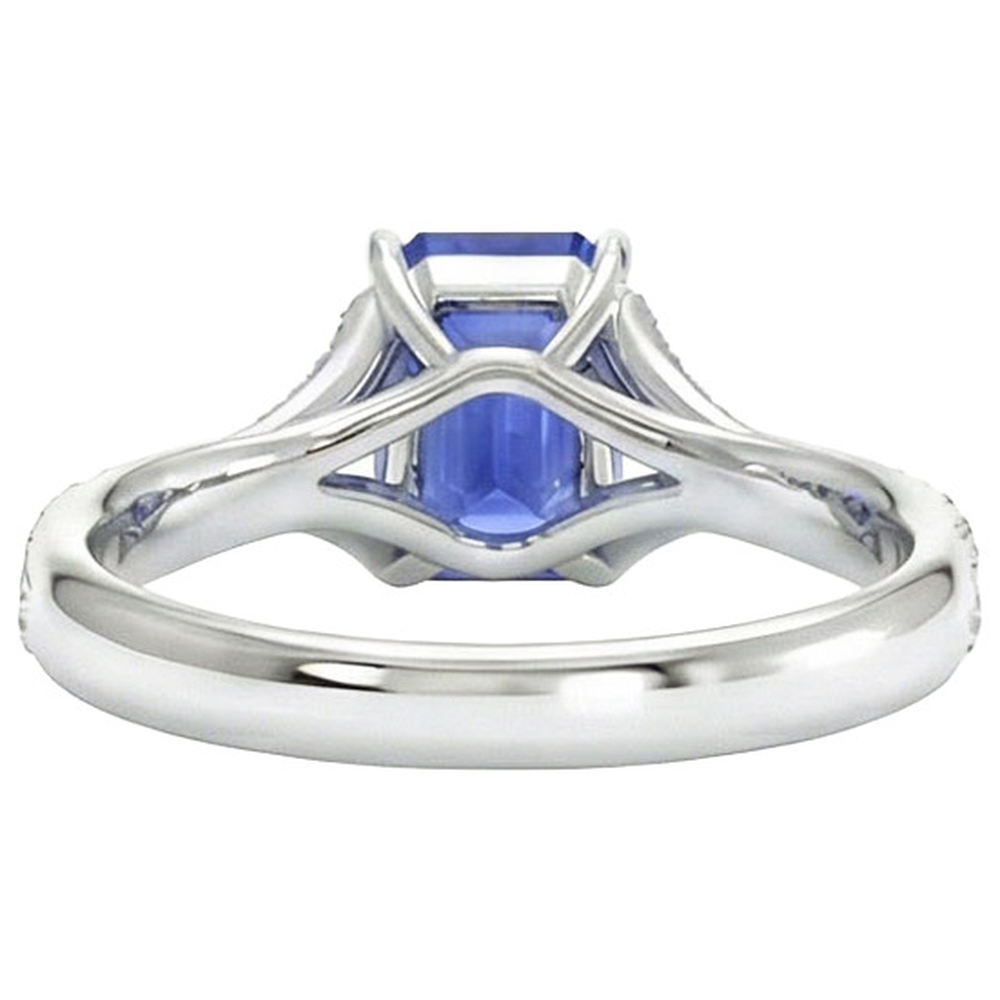 natural emerald sapphire 5.25ct ring profile view