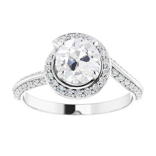 natural round diamond 5.25ct ring front view