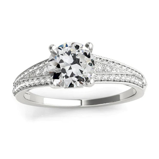 natural round diamond 4ct ring front view