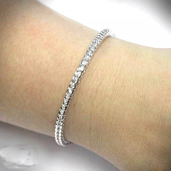 White Gold Round Gorgeous Real Diamond Tennis Bracelet 7.50 Ct.
