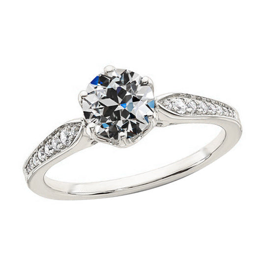 natural round diamond 2.75ct ring front view