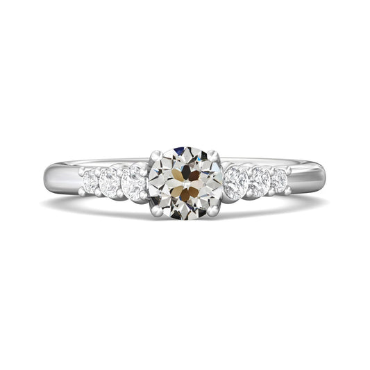 natural round diamond 3.50ct ring front view