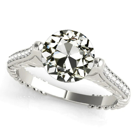 natural round diamond 4.50ct ring front view