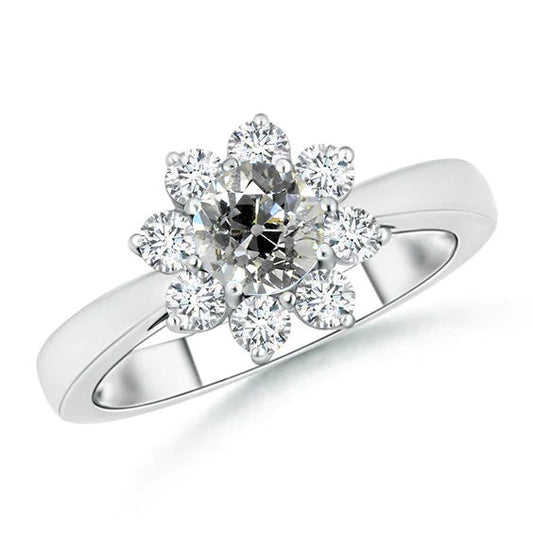 natural round diamond 3ct ring front view