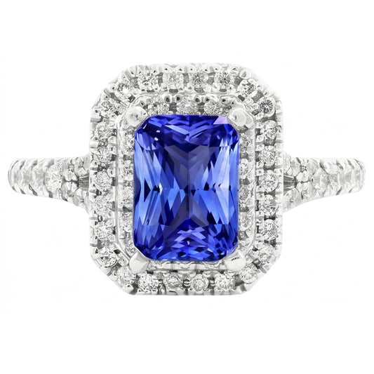 White Gold Sapphire Engagement Ring For Women