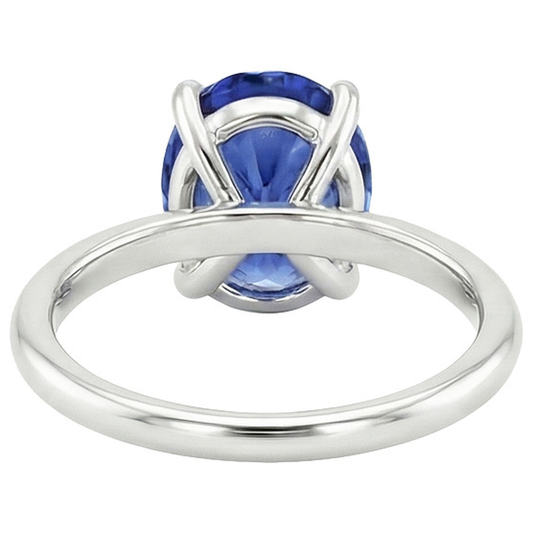 natural oval sapphire 2ct ring side angle
